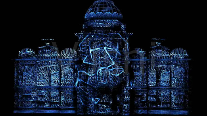 樓宇投影的絢麗效果展示